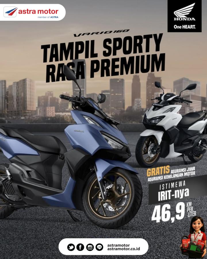 Honda Vario 160: Kombinasi Sempurna Tampilan Sporty dengan Kenyamanan Berkelas Premium